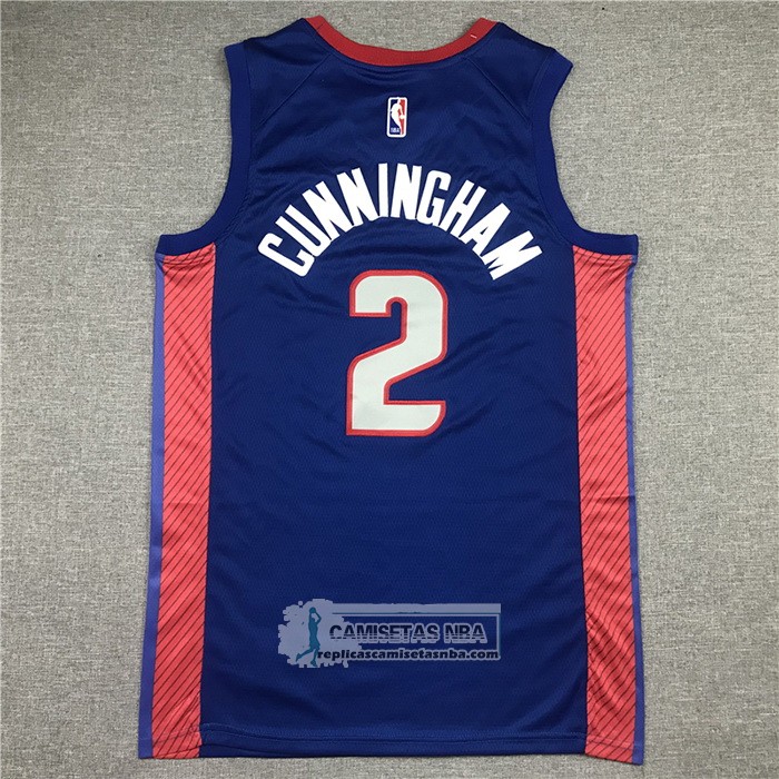 Camiseta Detroit Pistons Cade Cunningham NO 2 Ciudad 2020-21 Azul